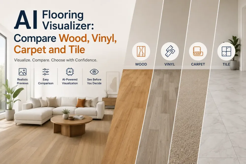 Ai Flooring Visualizer: comparați lemn, vinil, covor și gresie